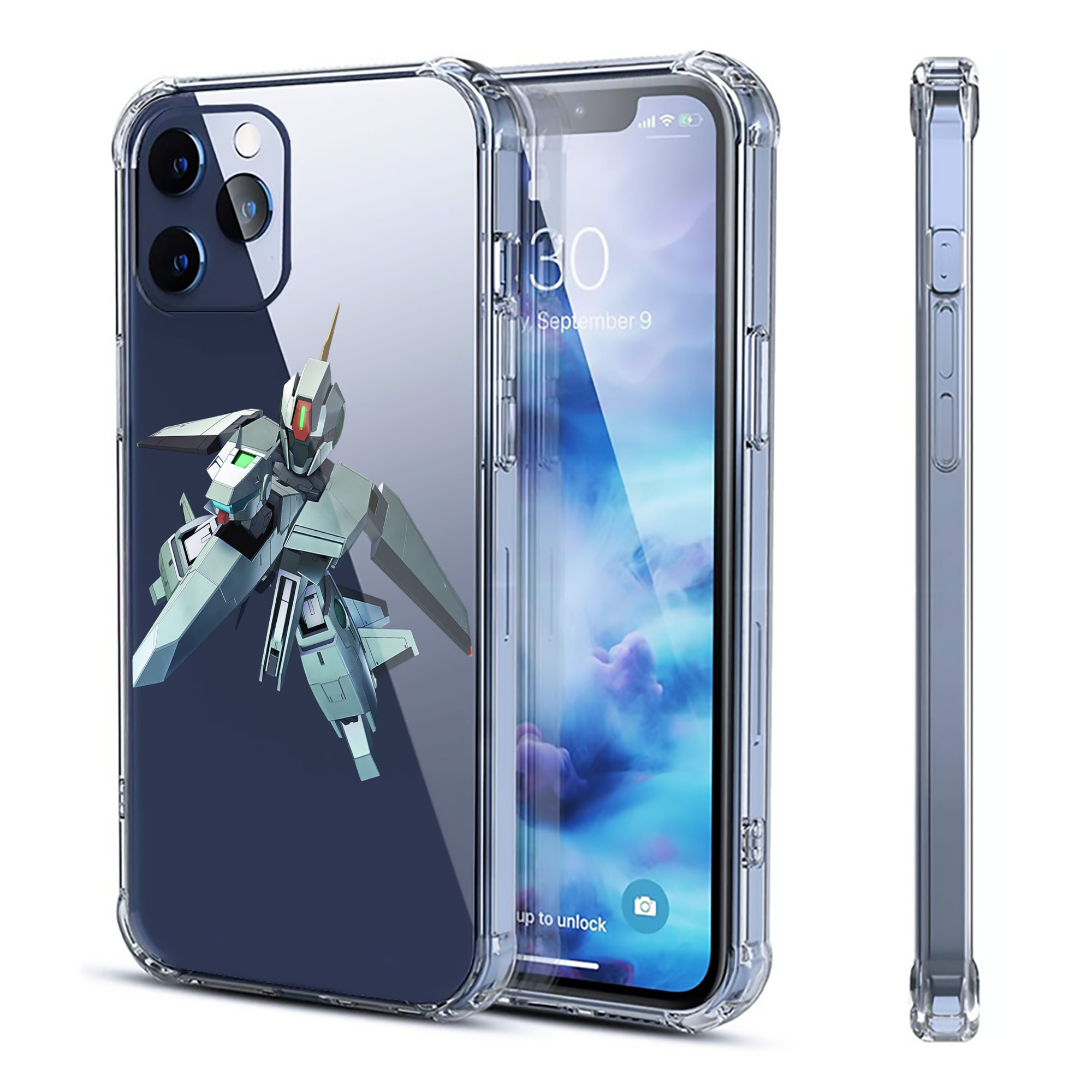 （画像用） 機動戦士ガンダム Mobile Suit Gundam 【iPhone 12シリーズ対応】透明スマホケース（クリアソフトケース）